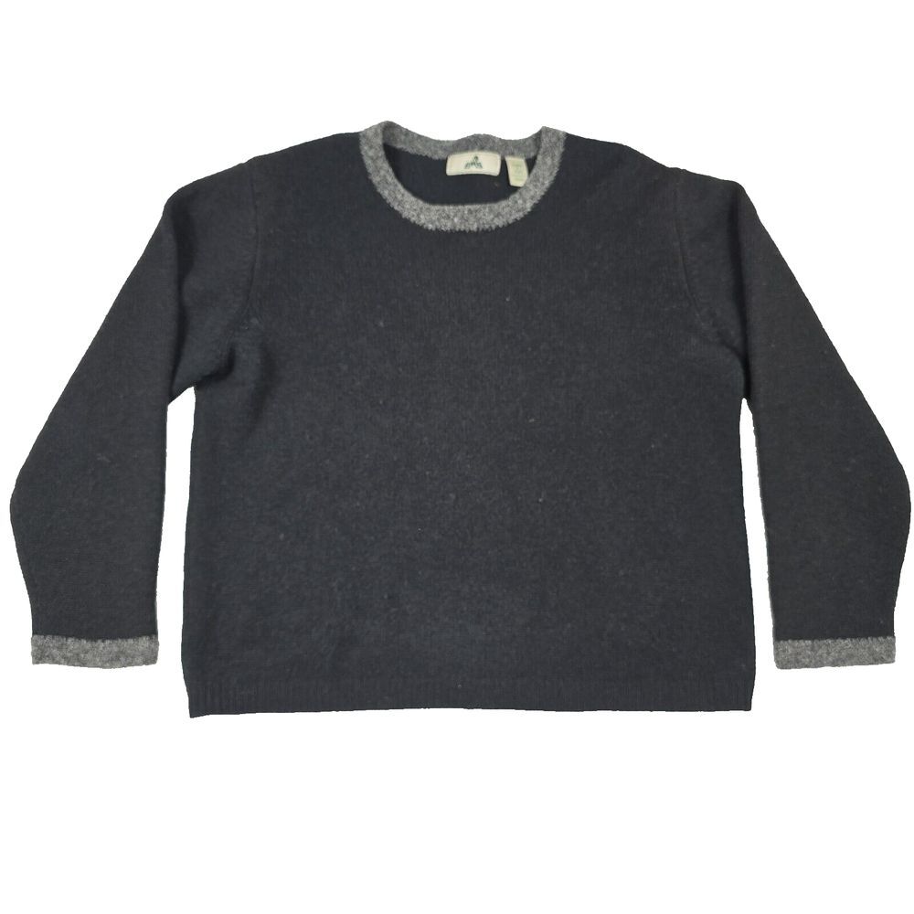 Eastern Mountain Sports Charcoal Crewneck Sweater with Heathered Gray Trim